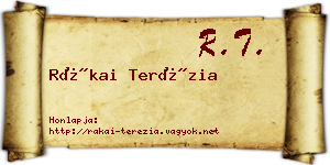 Rákai Terézia névjegykártya