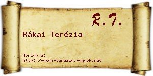 Rákai Terézia névjegykártya
